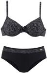KANGAROOS B&uuml;gel-Bikini Damen schwarz-bedruckt Gr.36 Cup D