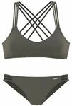 BRUNO BANANI Bustier-Bikini Damen oliv Gr.32 Cup A/B