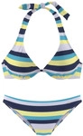VENICE BEACH B&uuml;gel-Bikini Damen marine-gelb-gestreift Gr.38 Cup B