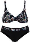 PETITE FLEUR B&uuml;gel-Bikini Damen schwarz-bedruckt Gr.38 Cup C