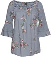 LASCANA Carmenbluse Damen marine-wei&szlig;-gestreift Gr.34