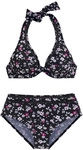 LASCANA B&uuml;gel-Bikini Damen schwarz-bedruckt Gr.36 Cup B