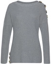 LASCANA Strickpullover Damen hellgrau-meliert Gr.32/34