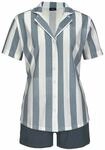 VIVANCE DREAMS BY LASCANA Damen Shorty grau-wei&szlig; Gr.32/34