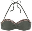 LASCANA B&uuml;gel-Bandeau-Bikini-Top Damen oliv-leo Gr.42 Cup A