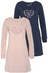 VIVANCE DREAMS Damen Nachthemd blau, rosa gemustert Gr.32/34