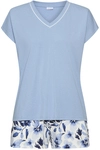 LASCANA Damen Shorty blau/blau gebl&uuml;mt Gr.32/34