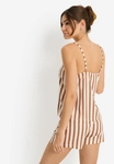 LSCN BY LASCANA Damen Shorty braun-ros&eacute;gold-gestreift Gr.36/38