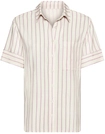 LASCANA Damen Pyjamaoberteil ecru gestreift Gr.42