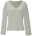 VIVANCE Langarmshirt Damen salbeigr&uuml;n meliert Gr.36/38