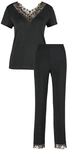 LASCANA Damen Pyjama dunkel grau Gr.36/38
