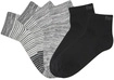 BENCH. Kurzsocken Damen 2x schwarz uni, 2x grau meliert, 2x grau geringelt...