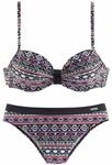 LASCANA B&uuml;gel-Bikini Damen schwarz-bunt Gr.38