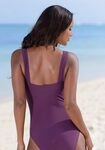 LASCANA Damen Badeanzug aubergine Gr.46 Cup C