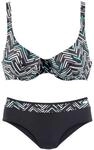 LASCANA B&uuml;gel-Bikini Damen schwarz-bedruckt Gr.48 Cup C