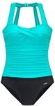LASCANA Badeanzug Damen schwarz-mint Gr.40 Cup C