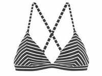 S.OLIVER Triangel-Bikini-Top Damen schwarz-weiß-gestreift Gr.34 Cup C/D
