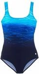 LASCANA Badeanzug Damen blau-bedruckt Gr.44 Cup B