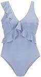 LASCANA Damen Badeanzug gestreift-blau-wei&szlig; Gr.42 Cup C