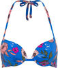 S.OLIVER Push-Up-Bikini-Top Damen blau-bedruckt Gr.36 Cup B