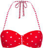 S.OLIVER Bügel-Bandeau-Bikini-Top Damen rot-weiß Gr.36 Cup B