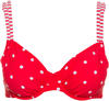 S.OLIVER Bügel-Bikini-Top Damen rot-weiß Gr.38 Cup D