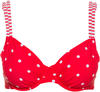 S.OLIVER Bügel-Bikini-Top Damen rot-weiß Gr.38 Cup E