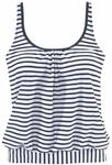 VENICE BEACH Oversize-Tankini-Top Damen wei&szlig;-marine-gestreift Gr.40