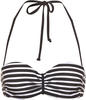VENICE BEACH Bandeau-Bikini-Top Damen schwarz-weiß-gestreift Gr.40 Cup B