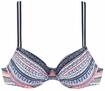 S.OLIVER B&uuml;gel-Bikini-Top Damen blau-ros&eacute;-gestreift Gr.38 Cup C