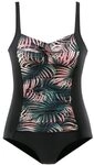 LASCANA Badeanzug Damen schwarz-bedruckt Gr.40 Cup C