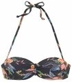 LASCANA B&uuml;gel-Bandeau-Bikini-Top Damen anthrazit-bedruckt Gr.38 Cup B