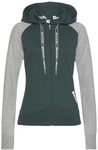 BENCH. LOUNGEWEAR Kapuzensweatjacke Damen dunkelgr&uuml;n-hellgrau Gr.36/38