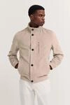 Blouson aus hochwertigem Velourleder in beige