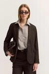 Business Blazer aus elastischer Viskosequalit&auml;t in Braun