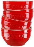 Staub Ceramique Sch&uuml;ssel Set 12 cm / 4-tlg, Kirsch-Rot, Keramik