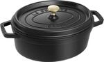 Staub La Cocotte Cocotte 31 cm, oval, Schwarz, Gusseisen