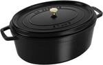 Staub La Cocotte Cocotte 33 cm, oval, Schwarz, Gusseisen