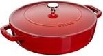 Staub Braisers Br&auml;ter mit Chistera Drop-Structure 24 cm, rund, Kirsch-Rot, Gusseisen