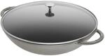 Staub Specialities Wok mit Glasdeckel 37 cm, rund, Graphit-Grau, Gusseisen