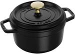 Staub La Cocotte Cocotte 16 cm, rund, Schwarz, Gusseisen