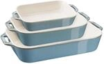 Staub Ceramique Ofenformenset 3-tlg, rechteckig, Antik-T&uuml;rkis, Keramik
