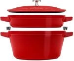 Staub Stackable Set Kochtopfset Stackable 2-tlg, rund, Kirsch-Rot, Gusseisen