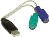 InLine USB zu PS/2 Konverter, USB Stecker an 2x PS/2 Buchse für Maus und Tastatur