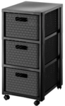 Rotho Kunststoff AG Rotho COUNTRY Tower 3 x A4 mit Rollen, Schubladenturm mit 3