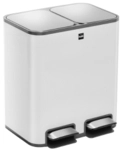 helit Tretabfallbeh&auml;lter 12L+12L "the classy ", wei&szlig;, Stilvoller Treteimer mit