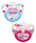 NUK Classic Happy Days Schnuller, Silikonschnuller mit Kiefergerechter Form, 1