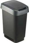 Rotho Kunststoff AG Rotho TWIST Abfalleimer, 10 Liter, M&uuml;lleimer mit Schwing- und