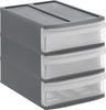 Rotho Kunststoff AG Rotho SYSTEMIX Schubladenbox, 3 Schubfächer, Aufbewahrungsbox