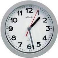 MAUL Wanduhr/Funkuhr MAULstep, Durchmesser: 200 mm, silber automatische